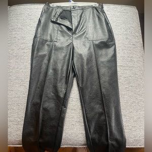 Black Faux-Leather Pants Size 8